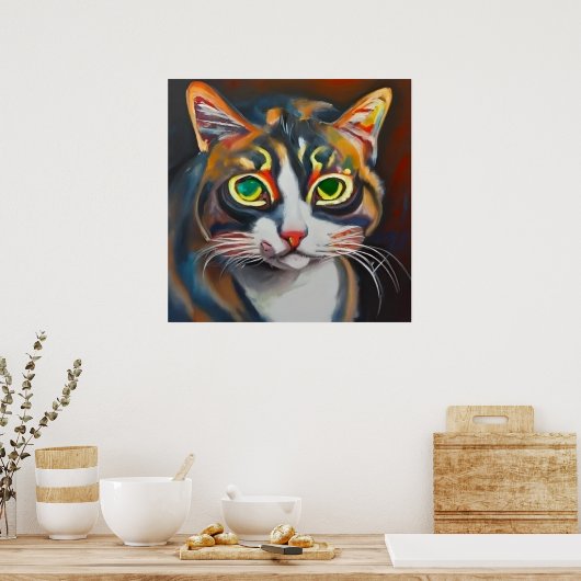 Asiatische Katze Poster (Küche)