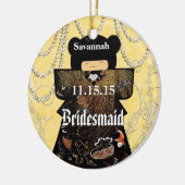 Asiatische Kimono Birdesmaid gibt Korallenveränder Keramikornament (Links)