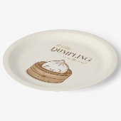 Asiatische Kleine Dumpling Kawaii Babydusche Pappteller (Schrägansicht)