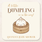 Asiatische Kleine Dumpling Kawaii Babydusche Rechteckiger Pappuntersetzer (Vorderseite)
