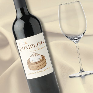 Asiatische Kleine Dumpling Kawaii Babydusche Weinetikett