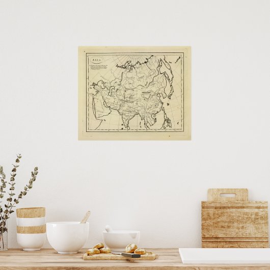 Asiatische Kontur Poster (Küche)