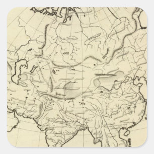 Asiatische Kontur Quadratischer Aufkleber