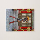 Asiatische Kriegerin Fantasy Samurai Kunstwerk Puzzle (Horizontal)