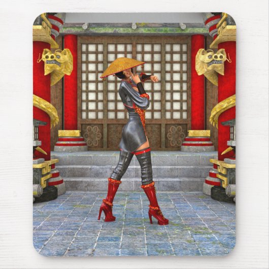 Asiatische Kriegerin Mousepad (Vorne)