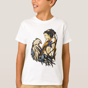 Asiatische Kriegers-Frau und Eagle T-Shirt