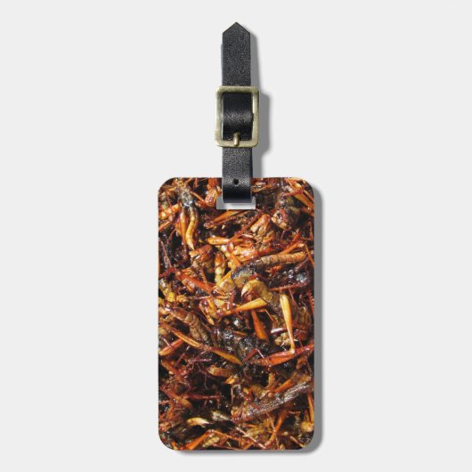 Asiatische Küche mit frittiertem Grasshopper (Takk Gepäckanhänger (Vorderseite vertikal)