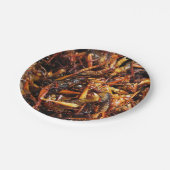 Asiatische Küche mit frittiertem Grasshopper (Takk Pappteller (Schrägansicht)