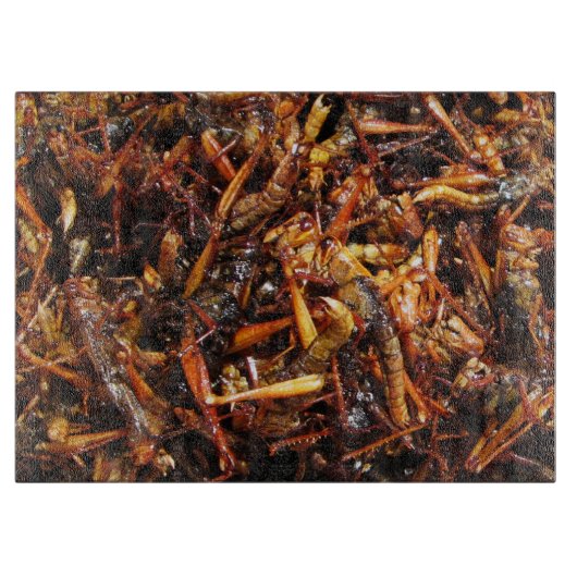 Asiatische Küche mit frittiertem Grasshopper (Takk Schneidebrett (Vorderseite)
