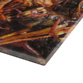 Asiatische Küche mit frittiertem Grasshopper (Takk Schneidebrett (Ecke)