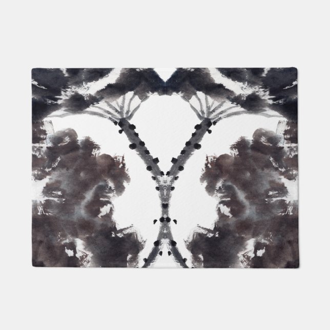 Asiatische Kunst mit Lotusblätter Motiv Fußmatte (Vorderseite)