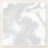 Asiatische Kunst mit Lotusblätter Motiv Glasuntersetzer (Rückseite)