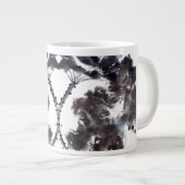 Asiatische Kunst mit Lotusblätter Motiv Jumbo-Tasse (Vorderseite Rechts)