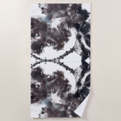 Asiatische Kunst mit Lotusblätter Motiv Strandtuch (Vorderseite)