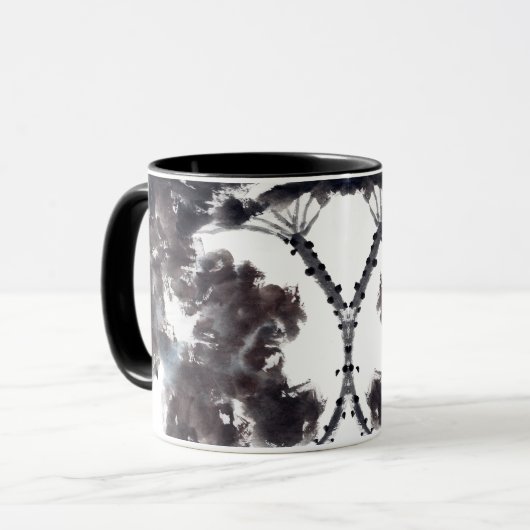 Asiatische Kunst mit Lotusblätter Motiv Tasse (Vorderseite Links)