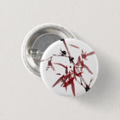 Asiatische Kunst mit Schnecke und Rotem Bambus Button (Vorne & Hinten)