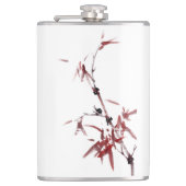 Asiatische Kunst mit Schnecke und Rotem Bambus Flachmann (Vorderseite)