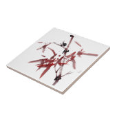 Asiatische Kunst mit Schnecke und Rotem Bambus Fliese (Seite)