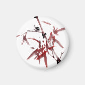 Asiatische Kunst mit Schnecke und Rotem Bambus Magnet (Vorne)