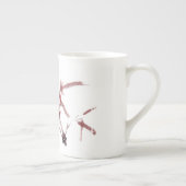 Asiatische Kunst mit Schnecke und Rotem Bambus Porzellantasse (Rechts)