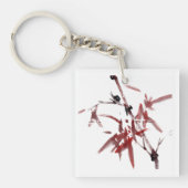 Asiatische Kunst mit Schnecke und Rotem Bambus Schlüsselanhänger (Vorderseite)