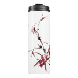 Asiatische Kunst mit Schnecke und Rotem Bambus Thermosbecher