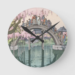 Asiatische Kunst Vintage Orientalischer Klassiker Runde Wanduhr