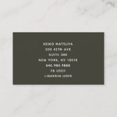 Asiatische Kunstfrau in Kimono mit Schirm Visitenkarte (Rückseite)