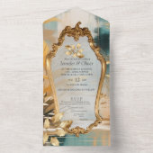 Asiatische künstlerische Orientalische Waves & Sce All In One Einladung (Innen Boden)