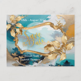 Asiatische künstlerische Orientalische Waves & Sce Ankündigungspostkarte