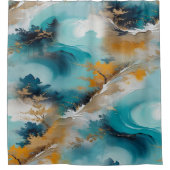 Asiatische künstlerische Orientalische Waves & Sce Duschvorhang (Vorderseite)