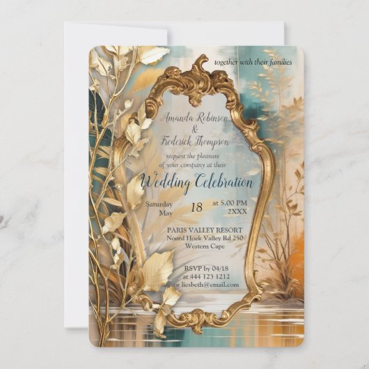 Asiatische künstlerische Orientalische Waves & Sce Einladung (Vorderseite)