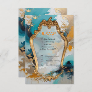 Asiatische künstlerische Orientalische Waves & Sce RSVP Karte