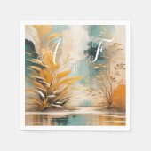 Asiatische künstlerische Orientalische Waves & Sce Serviette (Vorderseite)