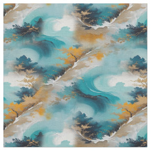Asiatische künstlerische Orientalische Waves & Sce Stoff
