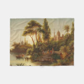 Asiatische Landschaft im Abend Licht (Sunset Art) Fleecedecke (Vorderseite (Horizontal))