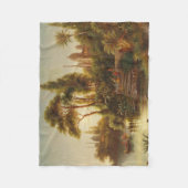 Asiatische Landschaft im Abend Licht (Sunset Art) Fleecedecke (Vorderseite)