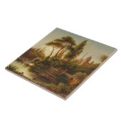 Asiatische Landschaft im Abend Licht (Sunset Art) Fliese (Seite)