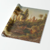 Asiatische Landschaft im Abend Licht (Sunset Art) Geschenkpapier (Ungerollt)