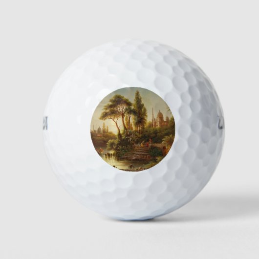 Asiatische Landschaft im Abend Licht (Sunset Art) Golfball (Vorderseite)