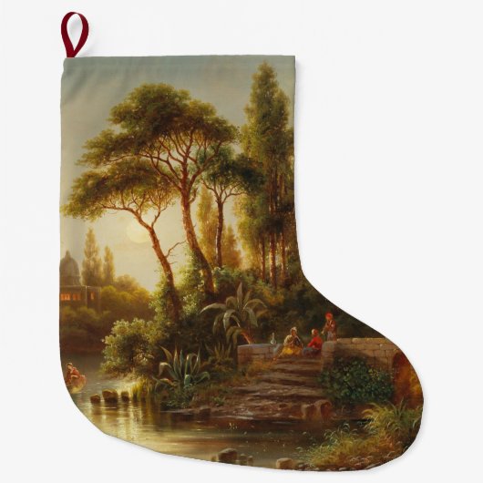 Asiatische Landschaft im Abend Licht (Sunset Art) Großer Weihnachtsstrumpf (Vorderseite)