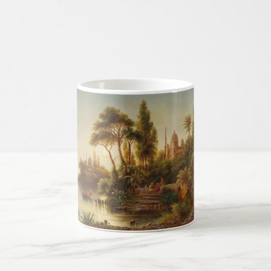 Asiatische Landschaft im Abend Licht (Sunset Art) Kaffeetasse (Mittel)
