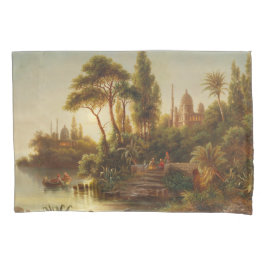 Asiatische Landschaft im Abend Licht (Sunset Art) Kissenbezug