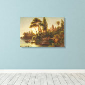 Asiatische Landschaft im Abend Licht (Sunset Art) Leinwanddruck (Insitu (Holzboden))