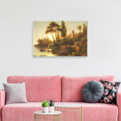 Asiatische Landschaft im Abend Licht (Sunset Art) Leinwanddruck (Insitu (Wohnzimmer))