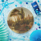 Asiatische Landschaft im Abend Licht (Sunset Art) Pappteller (Party)