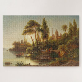 Asiatische Landschaft im Abend Licht (Sunset Art) Puzzle