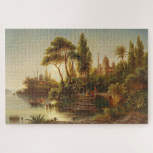 Asiatische Landschaft im Abend Licht (Sunset Art) Puzzle