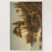 Asiatische Landschaft im Abend Licht (Sunset Art) Puzzle (Vertikal)