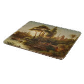Asiatische Landschaft im Abend Licht (Sunset Art) Schneidebrett (Ecke)